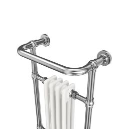 Flomasta 952mm x 479mm 907BTU White / Chrome Steel Traditional Towel Radiator