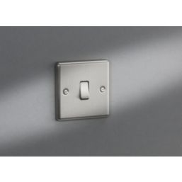 Knightsbridge  10AX 1-Gang 2-Way Light Switch  Brushed Chrome