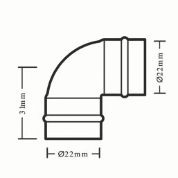 Flomasta  Copper Solder Ring Equal 90° Elbows 22mm 2 Pack