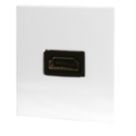 LAP  Modular HDMI Socket White with Black Inserts