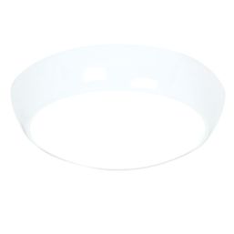 LAP Amazon Indoor & Outdoor Maintained Emergency Round LED Bulkhead Gloss White 16W 1200lm