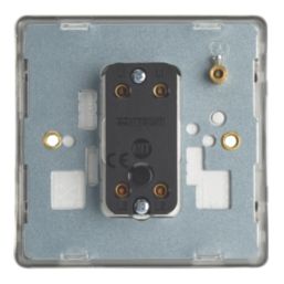 Contactum Lyric 10AX 1-Gang Intermediate Switch Brushed Steel with White Inserts