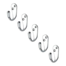 Essentials Single Hook Polished Chrome 46mm 5 Pack