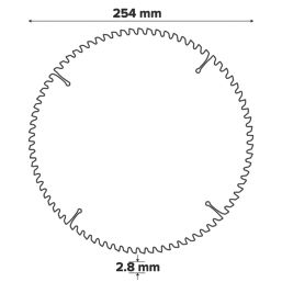Erbauer  Aluminium TCT Saw Blade 254mm x 30mm 80T