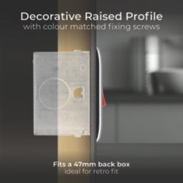 British General Nexus Metal 45A 1-Gang DP Cooker Switch Polished Chrome with LED