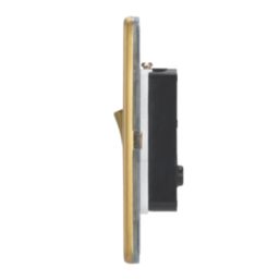 Contactum Lyric 10AX 1-Gang Intermediate Switch Brushed Brass with White Inserts