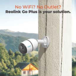 Reolink 2K Go Pro+64GB Solar-Powered White Wireless 1440p Indoor & Outdoor Bullet 4G Smart Security Camera
