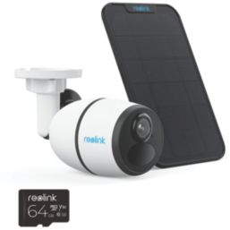 Reolink 2K Go Pro+64GB Solar-Powered White Wireless 1440p Indoor & Outdoor Bullet 4G Smart Security Camera