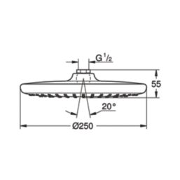 Grohe Vitalio Start 250 Round Adjustable Shower Head Chrome 250mm