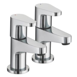 Bristan Quest Chrome 110mm Cloakroom Lever 2 Tap Holes Basin Pillar Tap