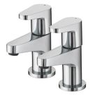 Bristan Quest Chrome 110mm Cloakroom Lever 2 Tap Holes Basin Pillar Tap