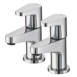 Bristan Quest Chrome 110mm Cloakroom Lever 2 Tap Holes Basin Pillar Tap