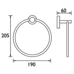 Bristan  Round Towel Ring Gun Metal Grey