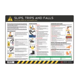 Essentials "Slips Trips & Falls" PVC Safety Poster 420mm x 594mm