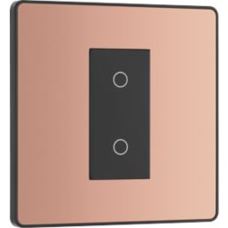 British General Evolve 1-Gang 2-Way LED Single Master Trailing Edge Touch Dimmer Switch  Copper with Black Inserts
