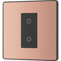 British General Evolve 1-Gang 2-Way LED Single Master Trailing Edge Touch Dimmer Switch  Copper with Black Inserts