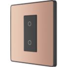 British General Evolve 1-Gang 2-Way LED Single Master Trailing Edge Touch Dimmer Switch  Copper with Black Inserts