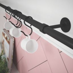 Rothley  8-Hook Utensil Rail Kit Matt Black 1000mm