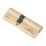 Smith & Locke Fire Rated 1 Star Double 6-Pin Euro Cylinder Lock 40-50 (90mm) Polished Brass