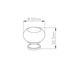 Essentials Chervil Round Cabinet Knob Brushed Nickel 32mm 2 Pieces