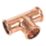 Flomasta  Copper Press-Fit Equal M-Profile Tees 28mm 2 Pack