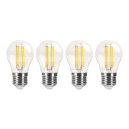 LAP  E27 Mini Globe LED Light Bulb Clear 470lm 2.9W 4 Pack