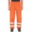 Hi-Vis Waterproof Trousers Elasticated Waist Orange Medium 25 1/2-44" W 30" L