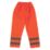 Hi-Vis Waterproof Trousers Elasticated Waist Orange Medium 25 1/2-44" W 30" L