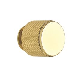 Elite Knobs & Handles Kensington Knurled Cabinet Knob Brushed Brass 25mm