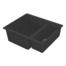 Carysil EN50REV-BK 1.5 Bowl Granite Composite Kitchen Sink Black Reversible 555mm x 218mm