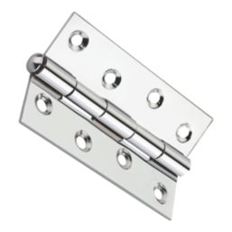 Smith & Locke Polished Chrome  Door Hinge 90mm x 57mm 2 Pack