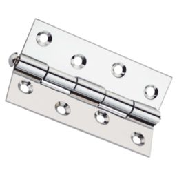 Smith & Locke Polished Chrome  Door Hinge 90mm x 57mm 2 Pack