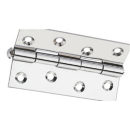 Smith & Locke Polished Chrome  Door Hinge 90mm x 57mm 2 Pack