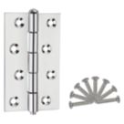 Smith & Locke Polished Chrome  Door Hinge 90mm x 57mm 2 Pack