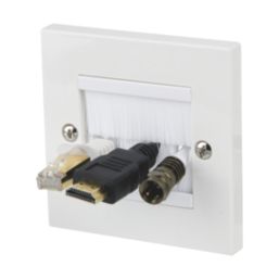 Labgear  2-Module Modular Brush Faceplate White