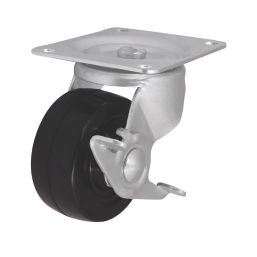 Essentials Heavy Duty Braked Swivel Castor 75mm Black