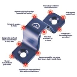Squire Wall Anchor Blue Medium 219mm