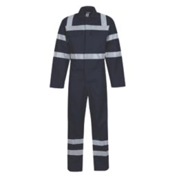 Wearwell   Flame Retardant Boilersuit Navy Large 46" Chest 31" L