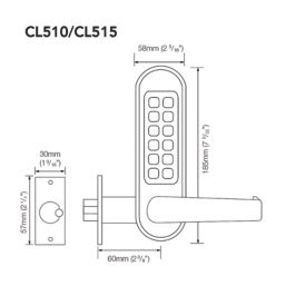 Codelocks  Heavy Duty Push-Button Lock  76mm Stainless Steel