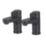 Swirl Caldew Black 120mm Standard Lever 2 Tap Holes Basin Pillar Tap