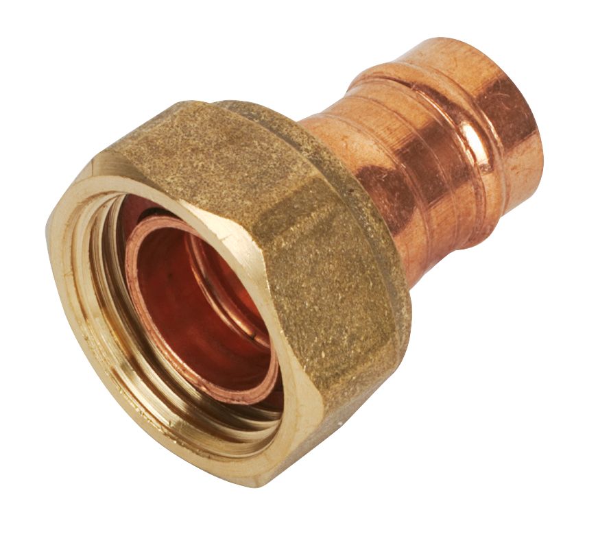 Yorkshire Copper Solder Ring Straight Tap Connector 15mm x 3/4" Screwfix