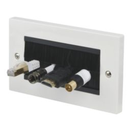 Labgear  4-Module Modular Brush Faceplate White