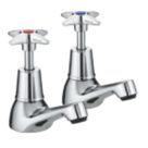 Bristan 5412 Cross Head Chrome 98mm Cloakroom Cross Head 2 Tap Holes Basin Pillar Tap