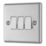 LAP  20A 16AX 3-Gang 2-Way Light Switch  Brushed Stainless Steel with White Inserts