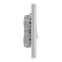 LAP  20A 16AX 3-Gang 2-Way Light Switch  Brushed Stainless Steel with White Inserts
