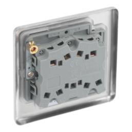 LAP  20A 16AX 3-Gang 2-Way Light Switch  Brushed Stainless Steel with White Inserts