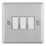LAP  20A 16AX 3-Gang 2-Way Light Switch  Brushed Stainless Steel with White Inserts