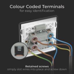 British General Evolve 45A 1-Gang 2-Pole Cooker Switch Copper with LED with Black Inserts