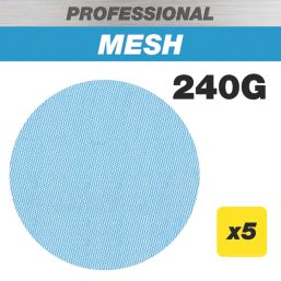 Trend Pro Mesh AB/125/240P 240 Grit Mesh Multi-Material Sanding Discs 125mm 5 Pack