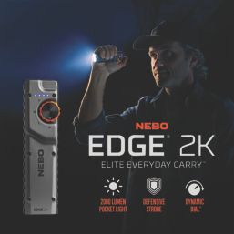 Nebo Edge 2K Rechargeable LED Flashlight Grey 2000lm